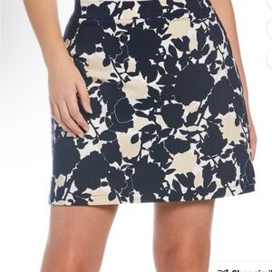 NWT-Rafaella blue and Cream Floral skirt with biker shorts